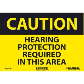 Caution Hearing Protection Required, 7x10, Pressure Sensitive Vinyl