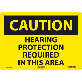 Caution Hearing Protection Required, 10x14, Rigid Plastic