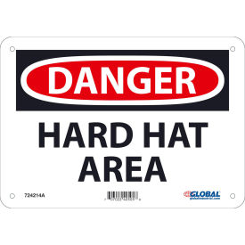 Global Industrial Danger Hard Hat Area, 7x10, Aluminum