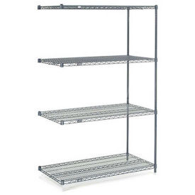 Nexel 5 Tier Wire Shelving Add-On Unit, 48"W x 24"D x 74"H