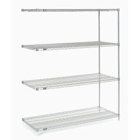 Nexel Poly-Z-Brite® 5 Tier Wire Shelving Add-On Unit, 72"W x 24"D x 63"H