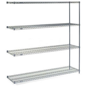 Nexel 5 Tier Wire Shelving Add-On Unit, 60"W x 24"D x 86"H