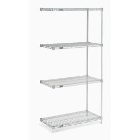 Nexel Poly-Z-Brite® 5 Tier Wire Shelving Add-On Unit, 36"W x 18"D x 86"H