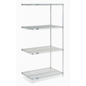 Nexel 5 Tier Chrome Wire Shelving Add-On Unit, 24"W x 18"D x 86"H