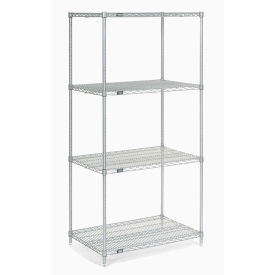 Nexel Poly-Z-Brite® 5 Tier Wire Shelving Starter Unit, 24"W x 21"D x 86"H