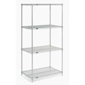 Nexel 5 Tier Chrome Wire Shelving Starter Unit, 24"W x 18"D x 86"H