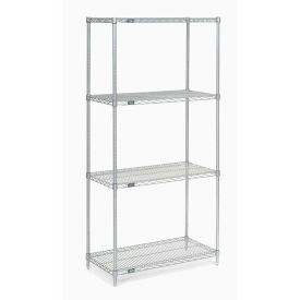 Nexel Poly-Z-Brite® 5 Tier Wire Shelving Starter Unit, 36"W x 24"D x 74"H