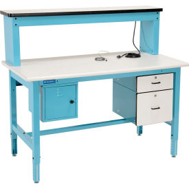 Global Industrial Technical Workbench, ESD Laminate Top, 60"Wx30"D, Blue
