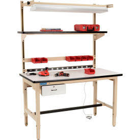 Global Industrial Standard Workbench, ESD Laminate Top, 60"Wx30"D, Beige