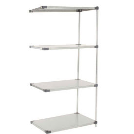 Nexel 5 Tier Solid Stainless Steel Shelving Add-On Unit, 48"W x 18"D x 74"H