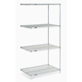 Nexel 5 Tier Stainless Steel Wire Shelving Add-On Unit, 36"W x 24"D x 86"H