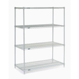 Nexel 5 Tier Stainless Steel Wire Shelving Starter Unit, 54"W x 18"D x 74"H