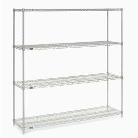 5 Tier Stainless Steel Wire Shelving Starter Unit, 72"W x 24"D x 63"H