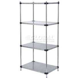 Nexel 5 Tier Solid Galvanized Steel Shelving Starter Unit, 72"W x 18"D x 74"H