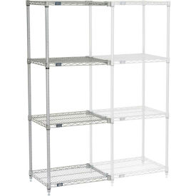 Nexel 5 Tier Silver Epoxy Wire Shelving Add-On Unit, 30"W x 18"D x 74"H