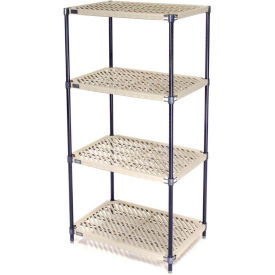 Nexel 5 Tier Vented Plastic Shelving, 42"W x 21"D x 74"H, Nexelon Finish