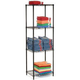 Nexel 5 Tier Black Epoxy Wire Shelving Starter Unit, 24"W x 18"D x 63"H