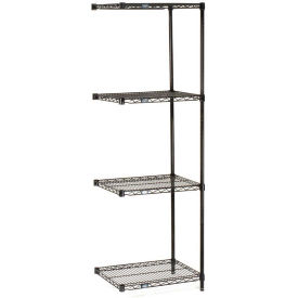 Nexel 5 Tier Black Epoxy Wire Shelving Add-On Unit, 42"W x 21"D x 86"H