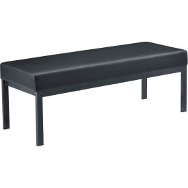 Global Industrial Leather Reception Bench, 48"W x 18-1/4"D x 18"H, Black