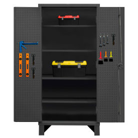 Durham Heavy Duty Pegboard & Shelf Cabinet HDCP243678-PB32-4S95 - 12 Gauge 36-3/16"Wx24-1/16"Dx78"H