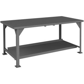 Durham Fixed Height Welded Steel Workbench - Lower Shelf - 72"W x 36"D x 34-1/16"H