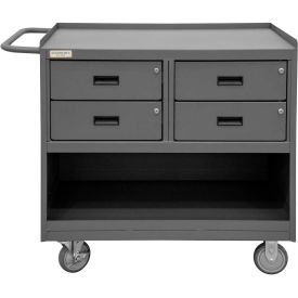 Durham Mfg. Mobile Bench Cabinet, 4 Drawers, 42-1/8"W x 24-1/4"D, Gray