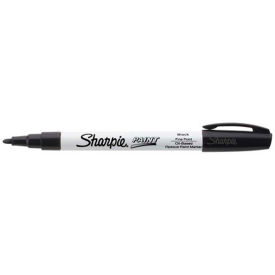 Sharpie Oil Based Paint Marker, Fine Point, Black Ink - Pkg Qty 12