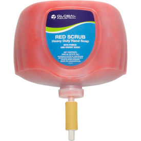 Global Industrial Red Scrub Heavy Duty Hand Cleaner, Cherry Scent, 2L Refill, 4/Case