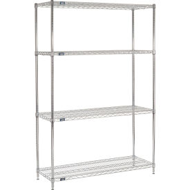 Nexel ESD, 4 Tier, Wire Shelving Starter Unit, 36"W x 12"D x 63"H