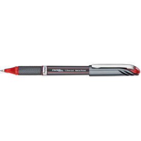 Pentel EnerGel NV Stick Gel Pen, 1mm Metal Tip, Red Ink/Barrel, Dozen