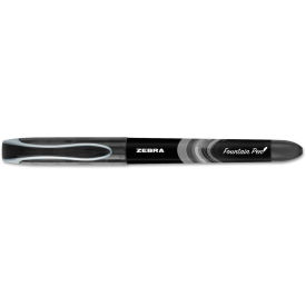 Zebra Fountain Pen, Fine 0.6mm, Black Ink/Barrel, Dozen