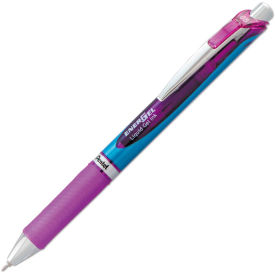 Pentel EnerGel RTX Retractable Gel Pen, Fine 0.5mm, Violet Ink, Silver/Violet Barrel