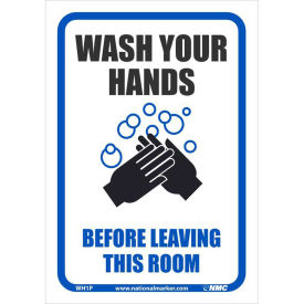 7" x 10" Wash Your Hands Before Leaving This Room Sticker, Vinyl Adhesive