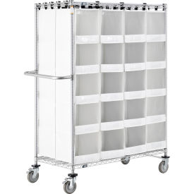 Global Industrial Stock Picking Truck, Back To Back, 40 Cells, 48"L x 24"W x 69"H, White