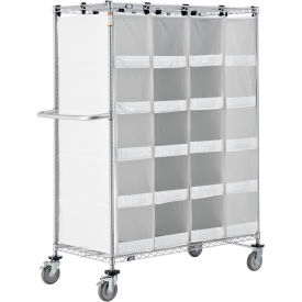 Global Industrial Stock Picking Truck, Single Sided, 20 Cells, 48"L x 24"W x 69"H, White