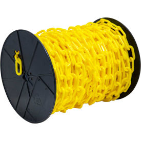 Mr. Chain 2" Heavy Duty Plastic Chain, 100 Feet, On A Reel, Yellow