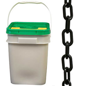 Mr. Chain 2" Heavy Duty Plastic Chain, 120 Feet, In A Pail, Black