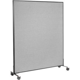 60-1/4"W x 99"H Mobile Office Partition Panel, Gray