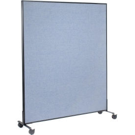 60-1/4"W x 99"H Mobile Office Partition Panel, Blue