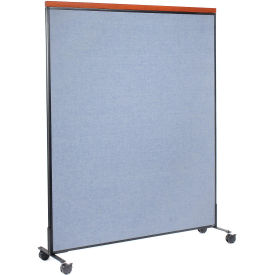 60-1/4"W x 100-1/2"H Deluxe Mobile Office Partition Panel, Blue