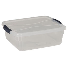 United Solutions Cleverstore Clear Latching Storage Tote w/Lid, 16 Quart, 16-7/8 x 13-3/8 x 5-1/2 - Pkg Qty 8