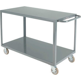 Welded Steel Utility Cart, 2 Flush Shelves, 24"Wx48"L