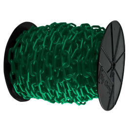 Mr. Chain Plastic Barrier Chain on a Reel, HDPE, 1.5"x200', #6, 38mm, Green