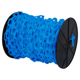 Mr. Chain Plastic Barrier Chain on a Reel, HDPE, 1.5"x200', #6, 38mm, Blue