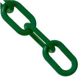 Mr. Chain Plastic Barrier Chain, HDPE, 2"x500', #8, 51mm, Green