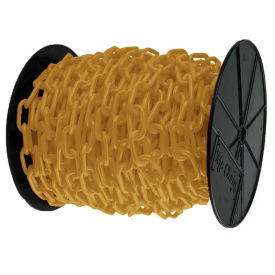 Mr. Chain Plastic Barrier Chain on a Reel, HDPE, 2"x125', #8, 51mm, Gold