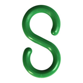 Mr. Chain S-Hook, Acetal Copolymer, 1.5", Green, 10/Pk