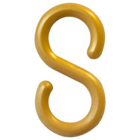 Mr. Chain S-Hook, Acetal Copolymer, 1.5", Gold, 10/Pk