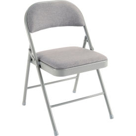 Global Industrial Fabric Seat Folding Chair, Gray - Pkg Qty 4