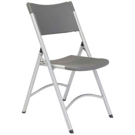 Global Industrial Resin Seat Folding Chair, Gray - Pkg Qty 4